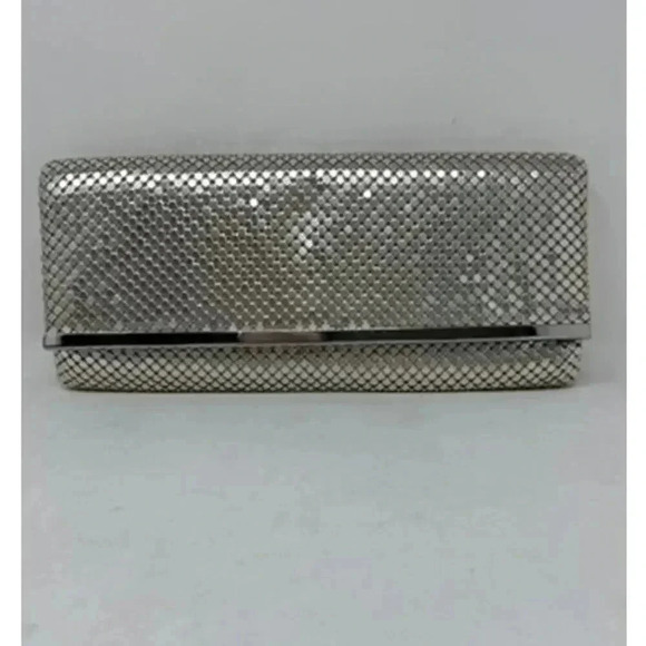 Jessica McClintock Vintage Silver Mesh Purse Clutch 80's - Picture 14 of 14